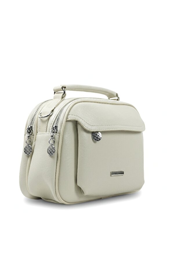 byHAKAN JN-50 KADIN İKİ GÖZLÜ KOL ÇANTASI OMUZ ÇANTASI EL ÇANTASI ÇAPRAZ ÇANTA KREM