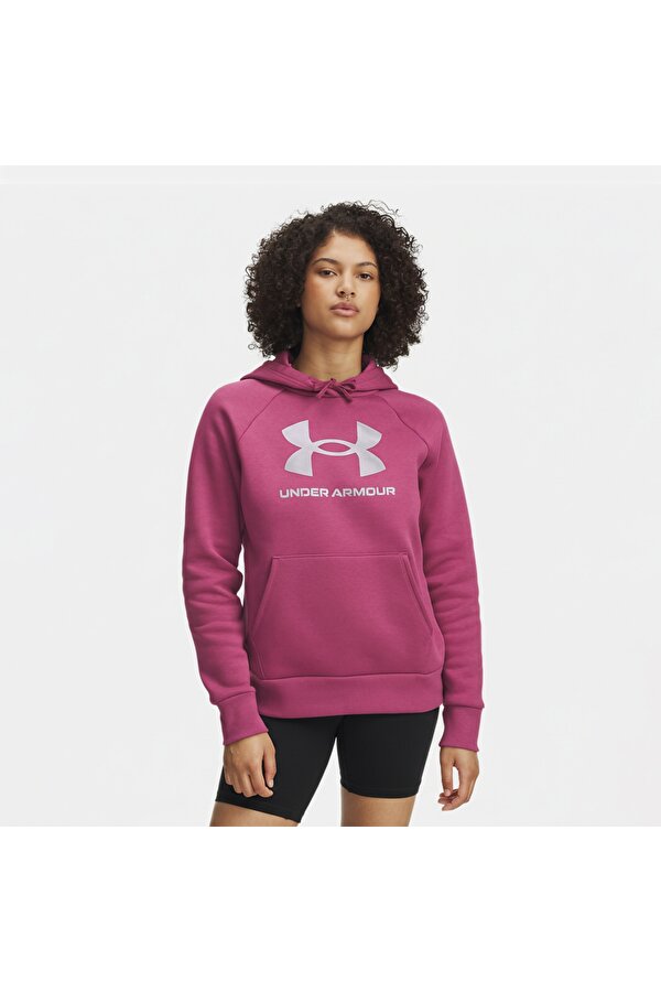 Under Armour Rival Fleece Shimmer Kadın Pembe Kapüşonlu Sweatshirt