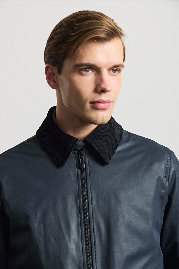 Danger Erkek Kadife Yakalı Mont Ceket Lacivert