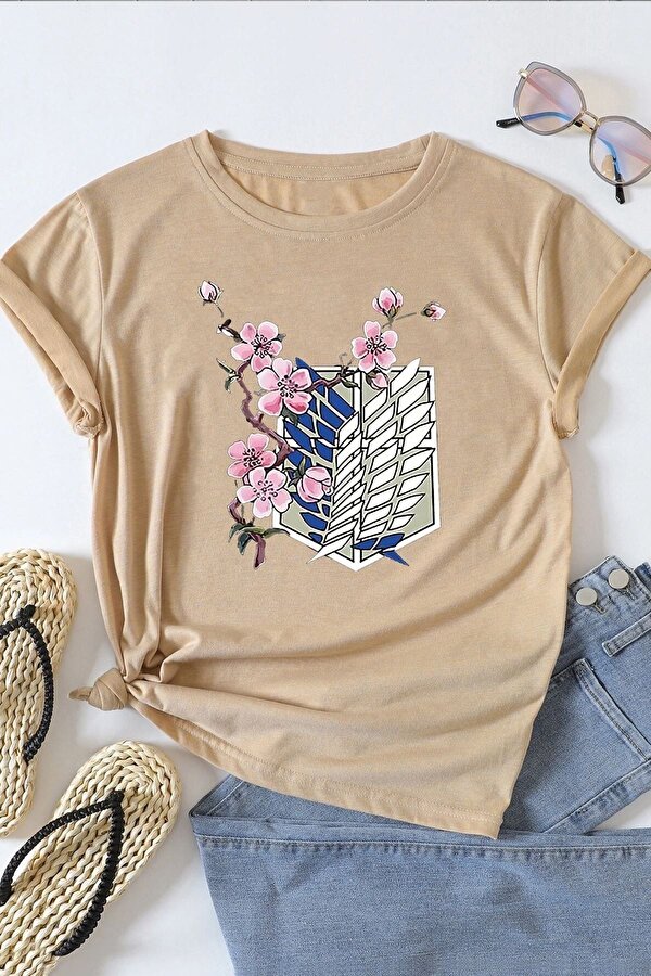 Unisex Flowers Baskılı T-shirt - FLO 3 Al 1 Öde