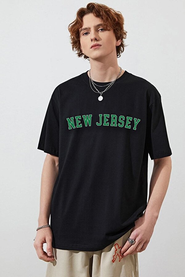 Unisex New Jersey Baskılı T-shirt - 3 Al 1 Öde