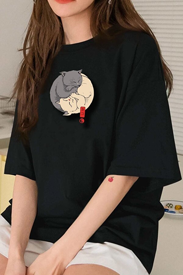 Unisex Kedi Baskılı T-shirt - FLO 3 Al 1 Öde