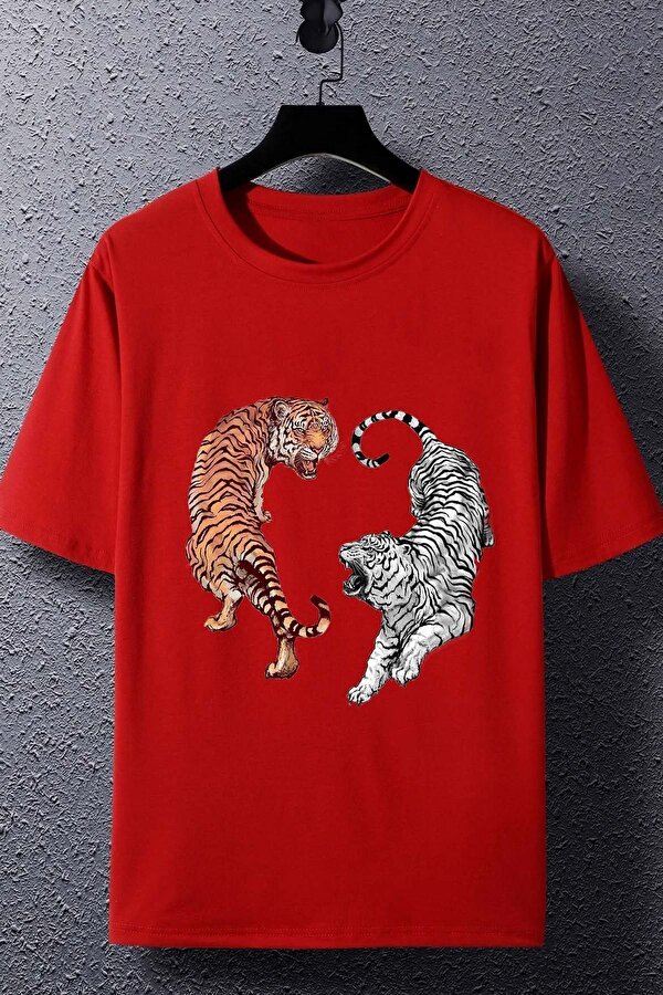 Unisex Tiger Baskılı T-shirt - 3 Al 1 Öde