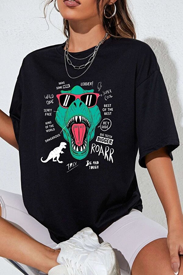 Unisex T - Rex Baskılı T-shirt - 3 Al 1 Öde