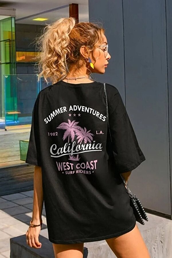 Unisex California Baskılı T-shirt - 3 Al 1 Öde