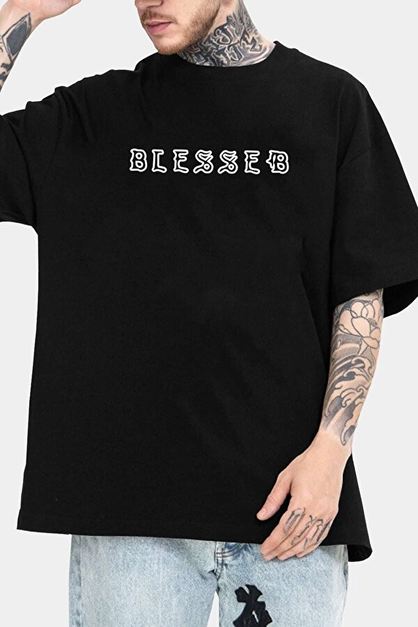Unisex Blesseb Baskılı T-shirt - 3 Al 1 Öde