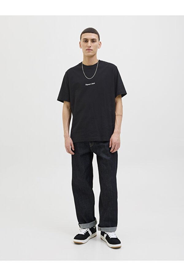 Jack & Jones Jack Jones Jornorrebro Emb Tee Ss Crew Neck Noos Erkek Siyah Tshirt 12282892-02