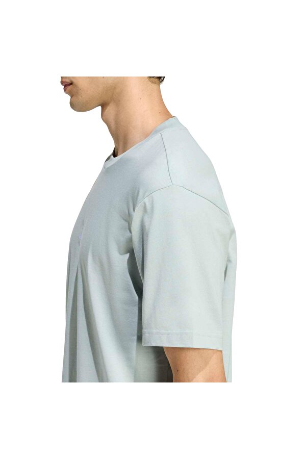 adidas Essentials Small Logo Single Jersey Erkek Yeşil Yuvarlak Yaka Tişört