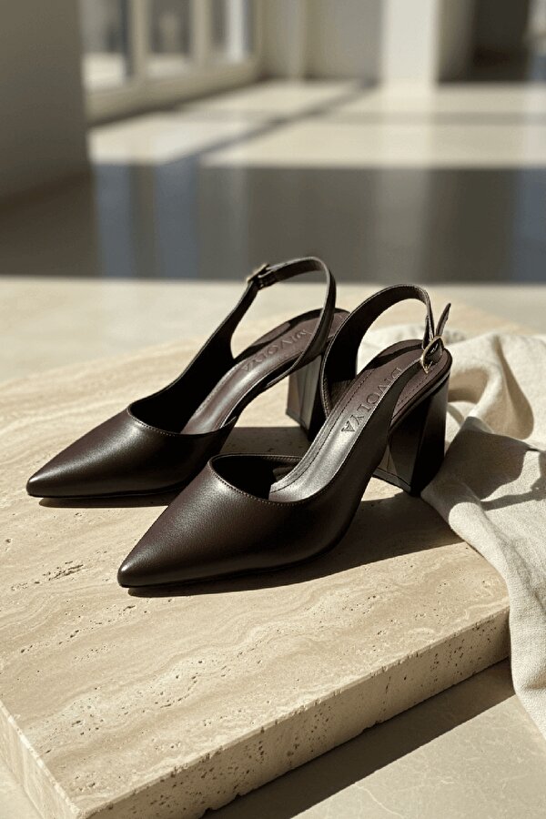 Divolya Sahra Kahverengi (8 CM Topuklu) Günlük Kullanım Topukklu Ayakkabı