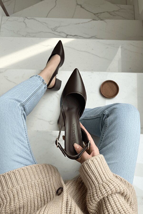 Divolya Sahra Kahverengi (8 CM Topuklu) Günlük Kullanım Topukklu Ayakkabı