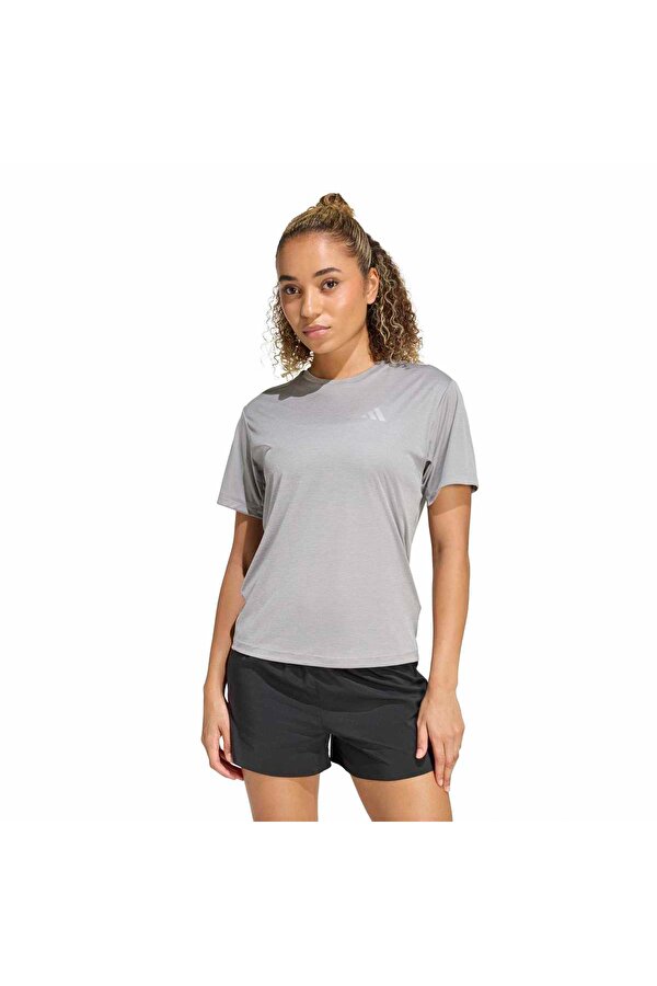 adidas Running Essentials Kadın Gri Yuvarlak Yaka Tişört