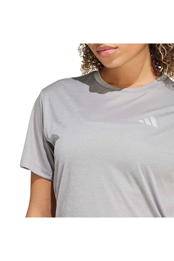 adidas Running Essentials Kadın Gri Yuvarlak Yaka Tişört