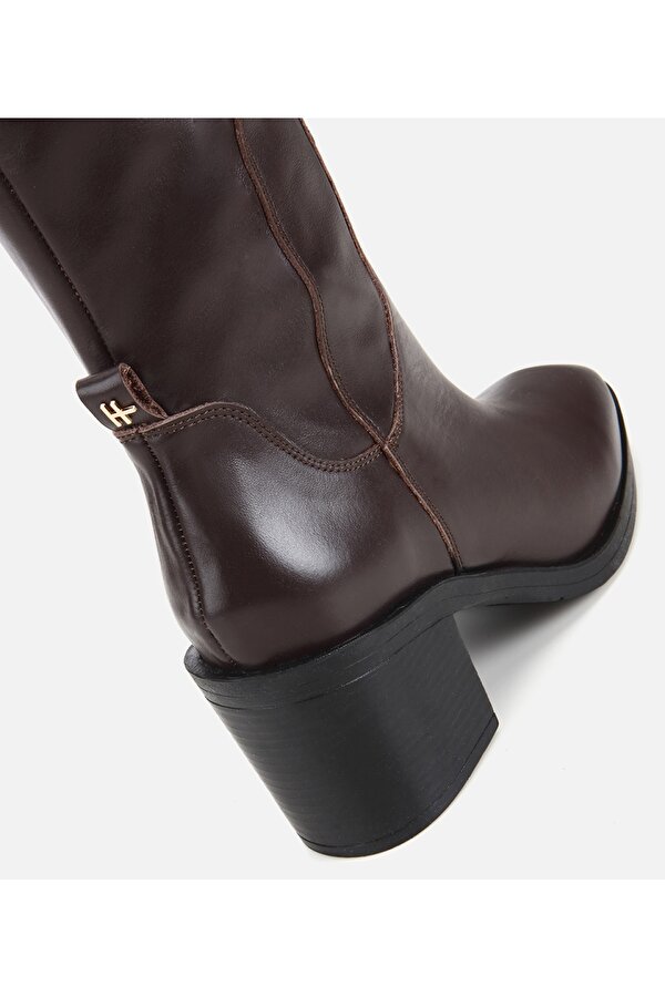 Hotiç Kadın Deri Kahverengi Kalın Topuklu Çizme