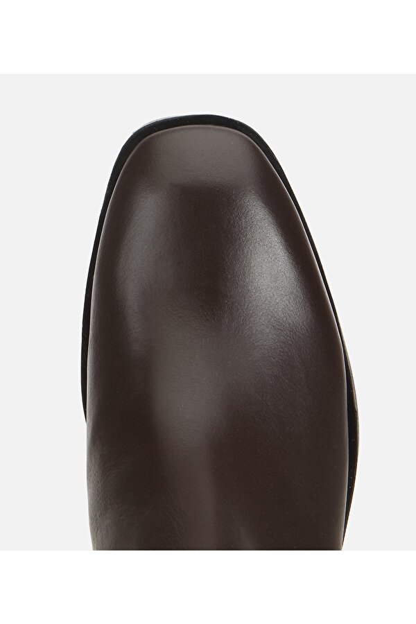 Hotiç Kadın Deri Kahverengi Kalın Topuklu Çizme