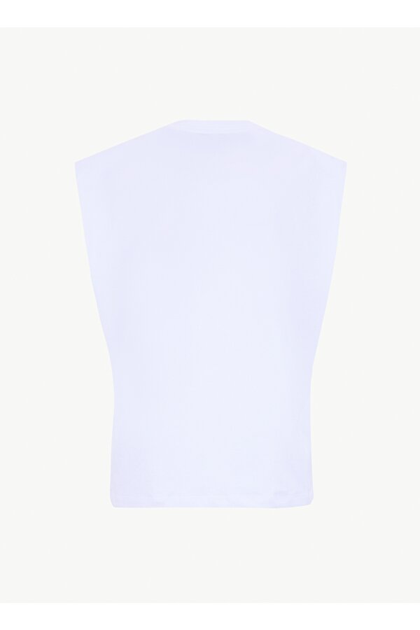 Fabrika Bisiklet Yaka Baskılı Beyaz Kadın T-Shirt F6SL-TST0251