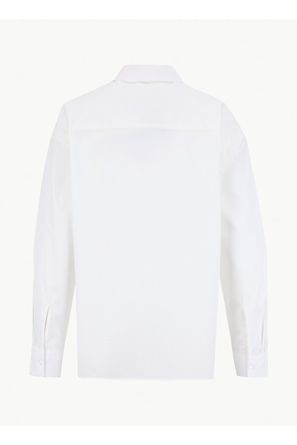 Discovery Expedition D6SL-GML3543 Beyaz  Relaxed Fit Kadın Gömlek