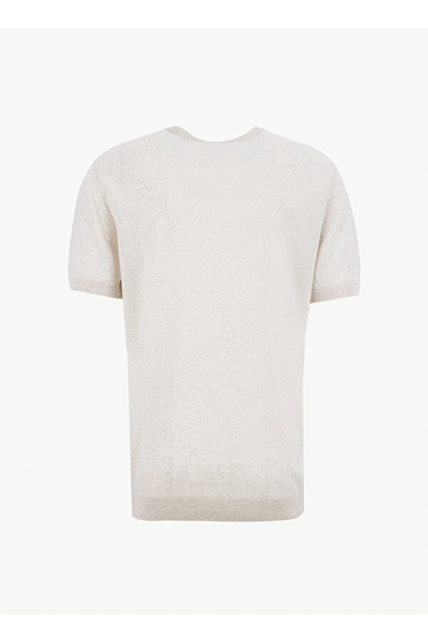 Fabrika Bisiklet Yaka Regular Fit Melanj Bej Erkek Kazak F6SM-KZK 2811