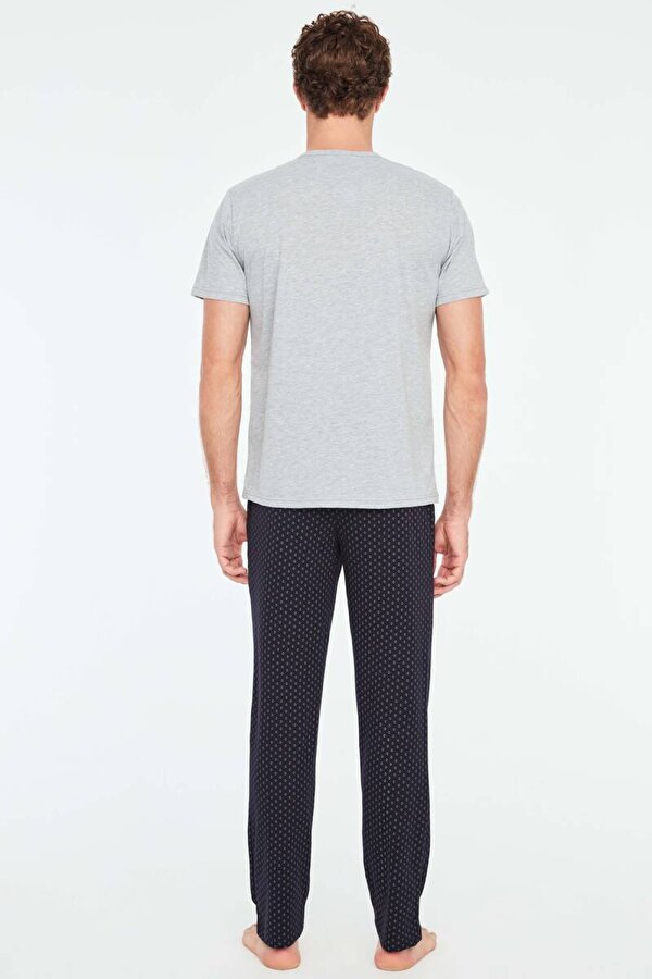 Mod Collection Erkek 3 Lü Pijama Takımı Gri