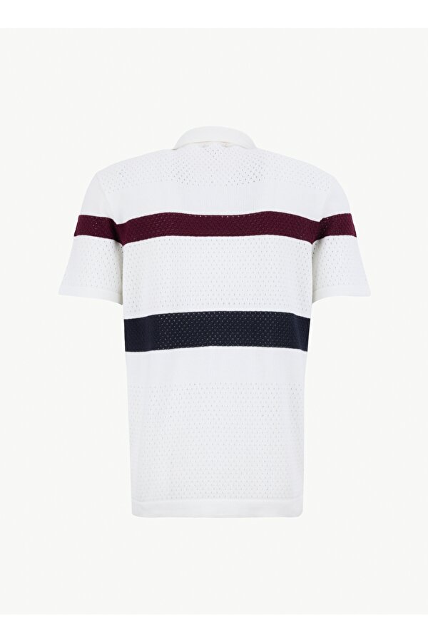 Discovery Expedition D6SM-HRK3775 Kırık Beyaz Standart Çizgili Erkek Hırka