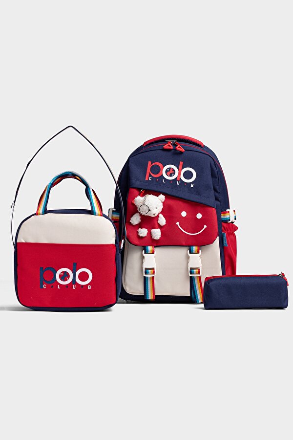 byHAKAN My Polo 2015 3'LÜ  İlkokul Ortaokul Çantası Sırt Çantası Okul Çantası Çok Bölmeli Ortopedik Sırt LACİVERT