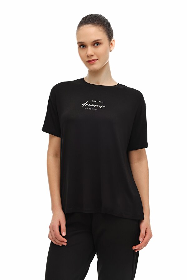 WL 11PONTO 6FX Siyah Kadın Kısa Kol T-Shirt - 2. Ürüne %50 İndirim