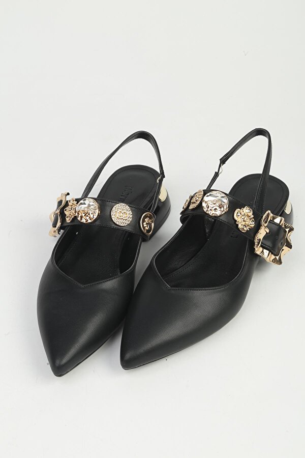 Pierre Cardin Kadın Siyah Kısa Topuklu Ayakkabı PC-55729