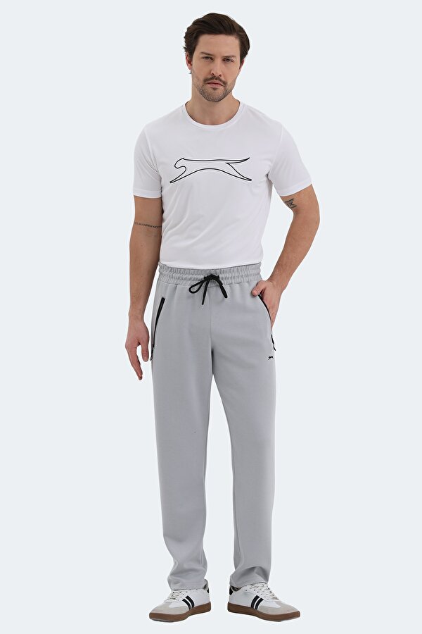 Slazenger KINGSTOR I Erkek Fermuar Cepli Gri Eşofman Altı