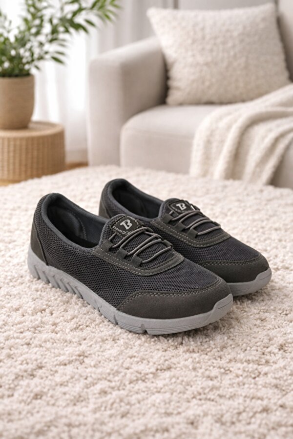 Ghattix Kadın Günlük Rahat Babet Gri