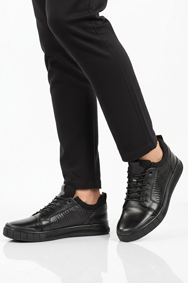 Ayakmod Siyah Hakiki Deri Erkek Casual Ayakkabı 152-20541 M