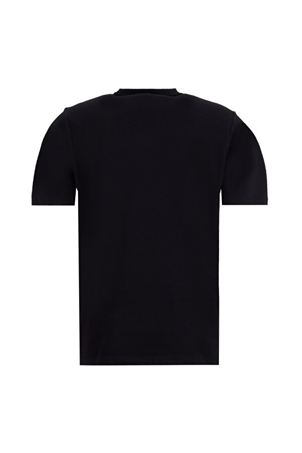 Jeep Bisiklet Yaka Baskılı Siyah Erkek T-Shirt J6SM-TST7318