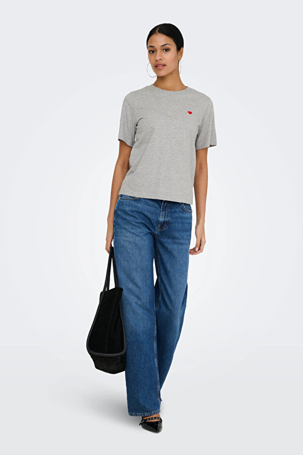 JDY Bayan T Shirt 15298612 AÇIK GRİ