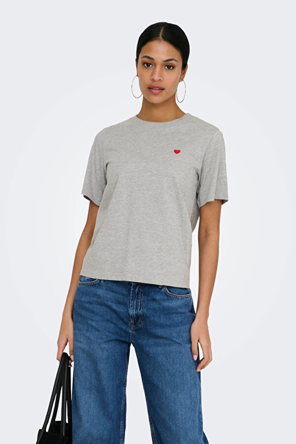 JDY Bayan T Shirt 15298612 AÇIK GRİ