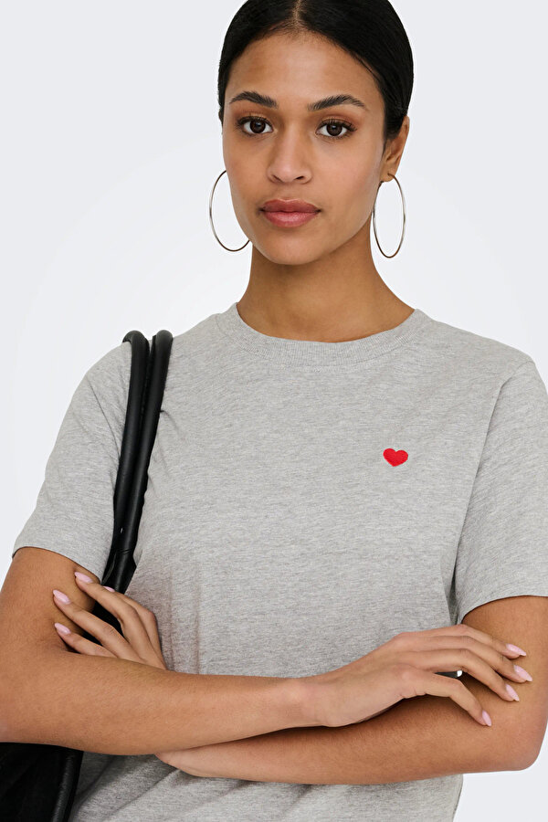 JDY Bayan T Shirt 15298612 AÇIK GRİ