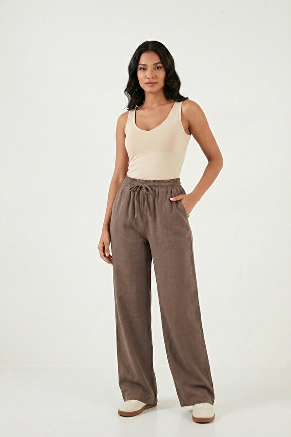 Lela Bayan Pantolon 668YP5118 KAHVE