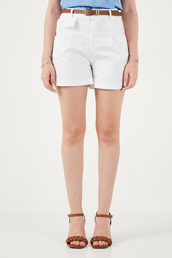 Lela Bayan Şort 668YP5448 BEYAZ