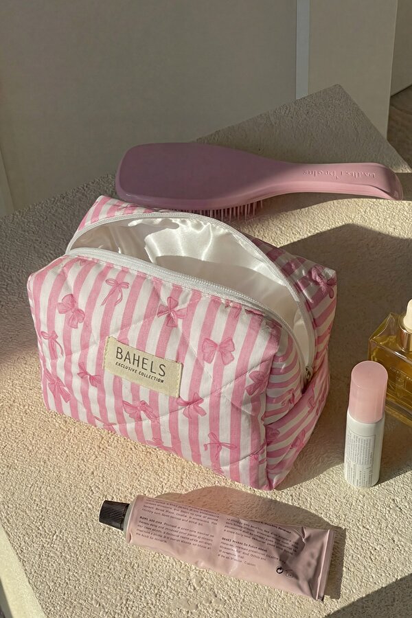 BAHELS Pembe Fiyonk Makyaj Çantası