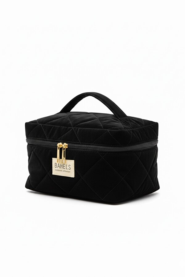 BAHELS Siyah Desen Seyahat Makyaj Çantası