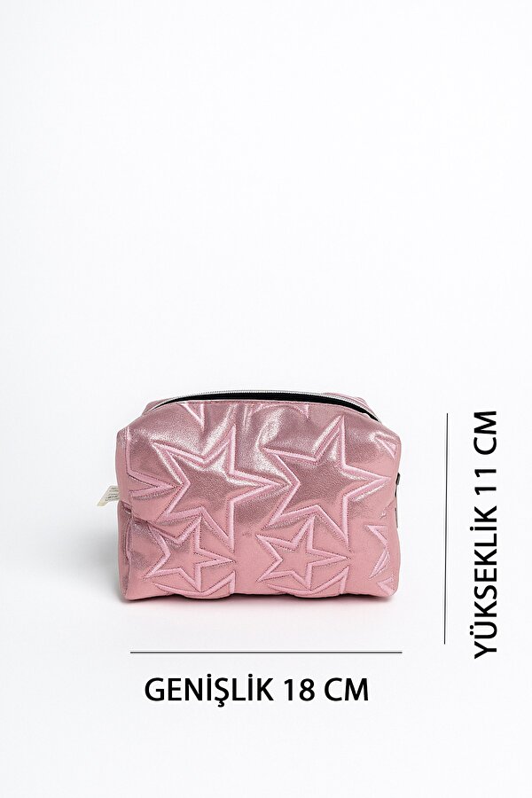 BAHELS Stargirl Pembe Yıldız Makyaj Çantası