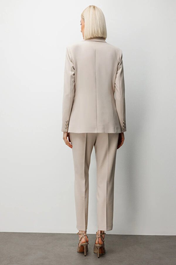 Ekol Kadın Kruvaze Yaka Kapak Cepli Ceket 1006 Kum