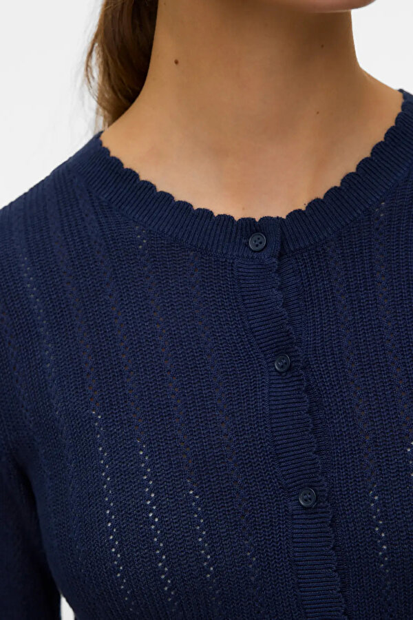 Vero Moda Kadın Vmnewlex Bisiklet Yaka Uzun Kollu Hırka 10340562 Lacivert