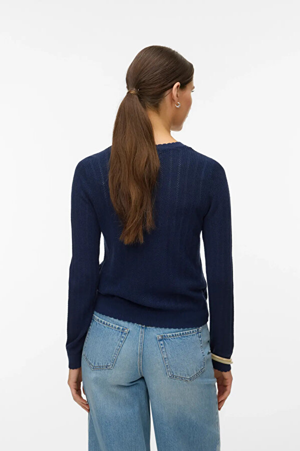 Vero Moda Kadın Vmnewlex Bisiklet Yaka Uzun Kollu Hırka 10340562 Lacivert