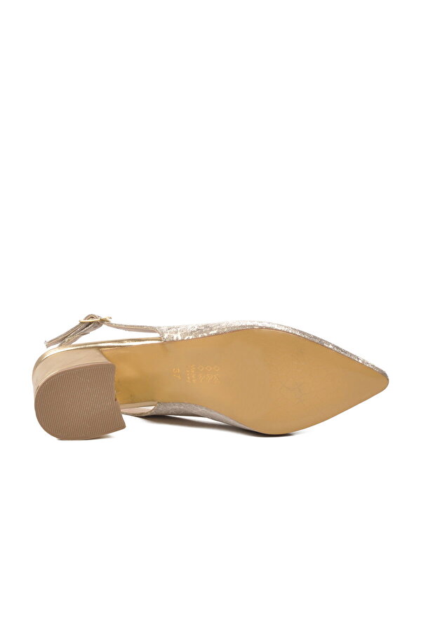 Ayakmod Altın Topuklu Kadın Abiye Ayakkabı 417688 Z