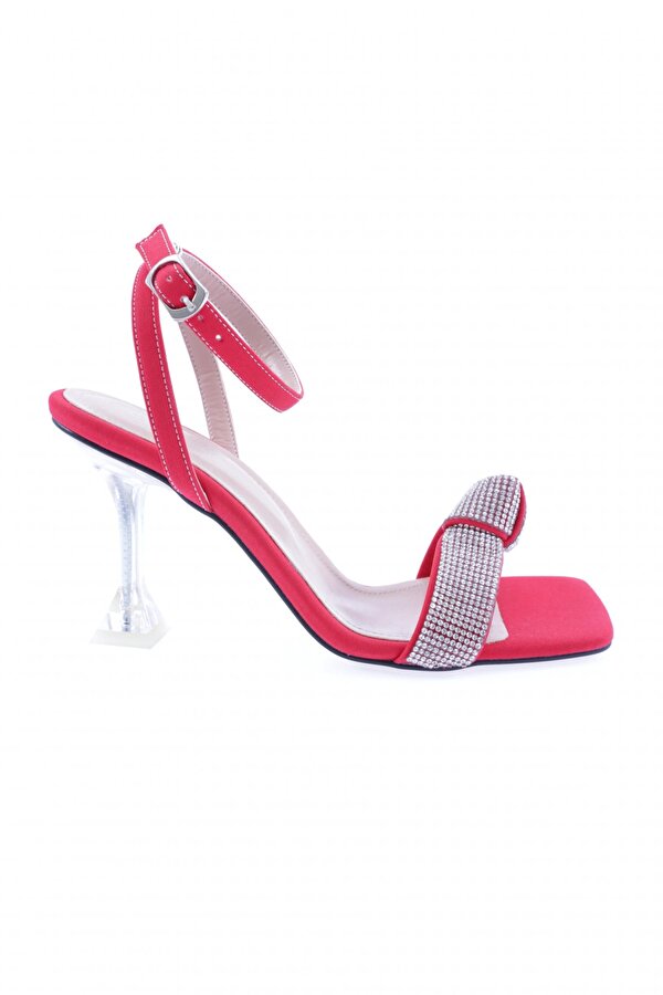 DGN 5162-23Y Kadin Burgulu Silver Taşli Bilekten Bağli Topuklu Ayakkabi