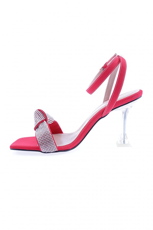 DGN 5162-23Y Kadin Burgulu Silver Taşli Bilekten Bağli Topuklu Ayakkabi