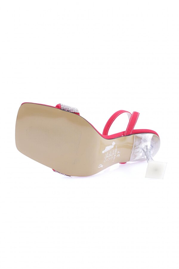 DGN 5162-23Y Kadin Burgulu Silver Taşli Bilekten Bağli Topuklu Ayakkabi