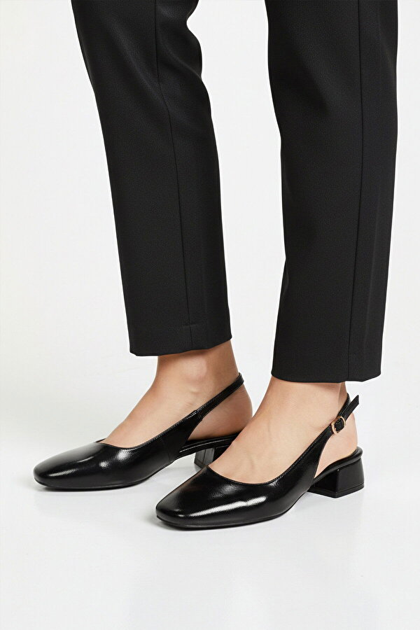 Ayakmod Siyah Geniş Kalıp Kadın Topuklu Abiye Ayakkabı 608422 Z