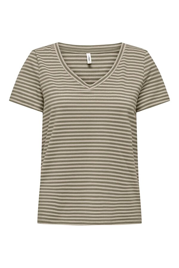 Onlvenus S/S V-Neck Shine Top Jrs Kadın T-shirt 15368929
