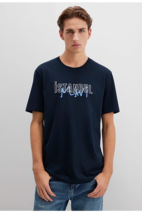 M067114 İstanbul Baskılı Tişört Erkek T-Shirt