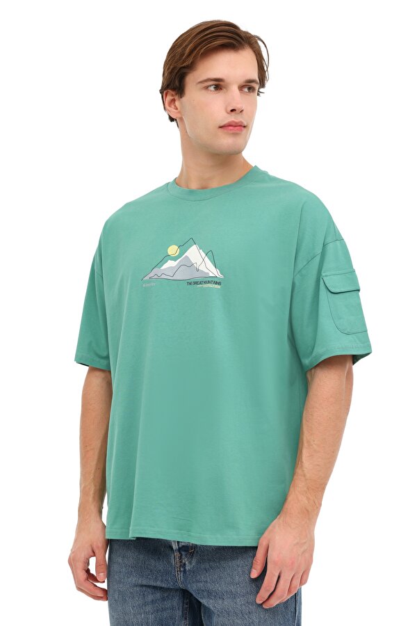ML DAY 11OTD213 5FX Yeşil Erkek Kısa Kol T-Shirt - 2. Ürüne %50 İndirim
