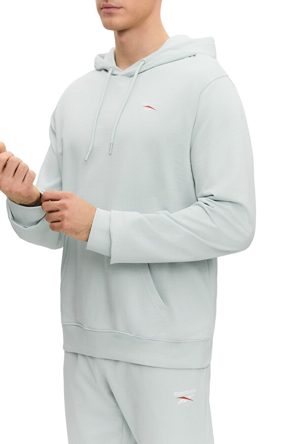 Reebok Id Small Logo French Terr Бирюзовый Мужчина Толстовка С Капюшоном